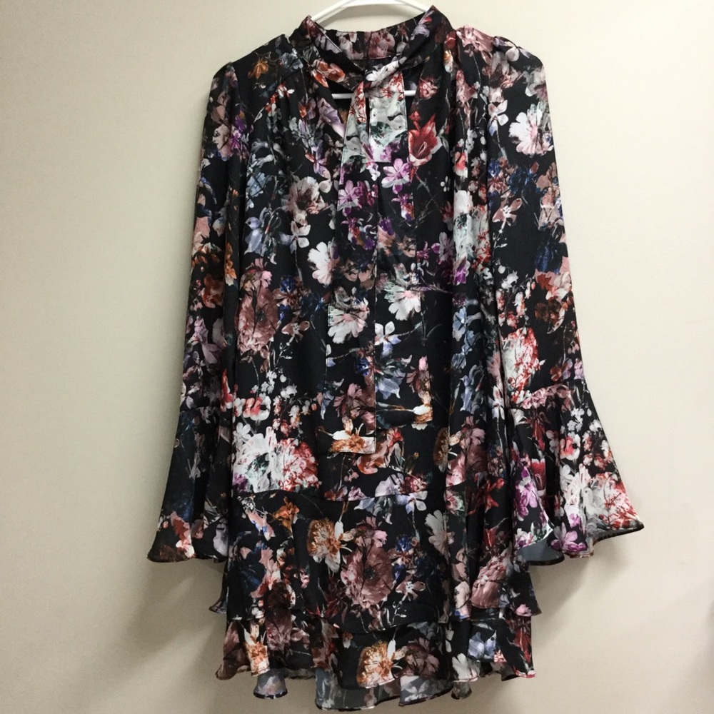 Parker Floral Neck Tie Dress